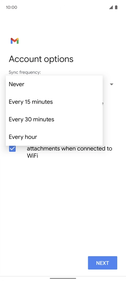 Press the required setting.