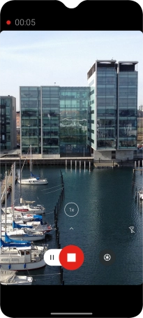 Press the stop icon to stop recording.