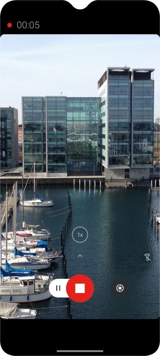 Press the stop icon to stop recording.