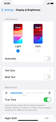 Press and drag the indicator below 
