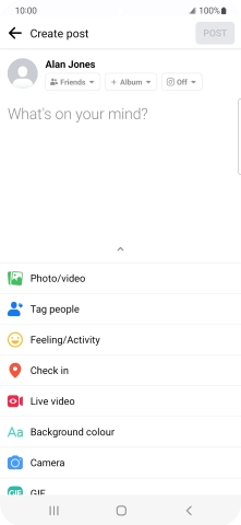 Press the text input field and key in the required text.