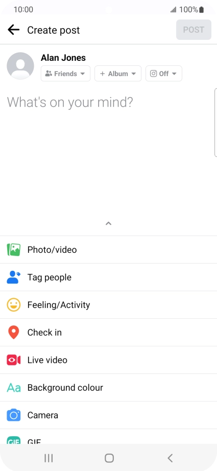 Press the text input field and key in the required text.