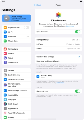 Press the indicator next to 