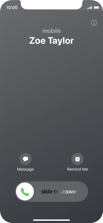 Press and drag the accept call icon right.