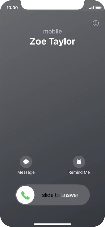 Press and drag the accept call icon right.