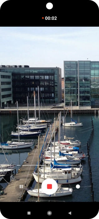 Press the stop icon to stop recording.