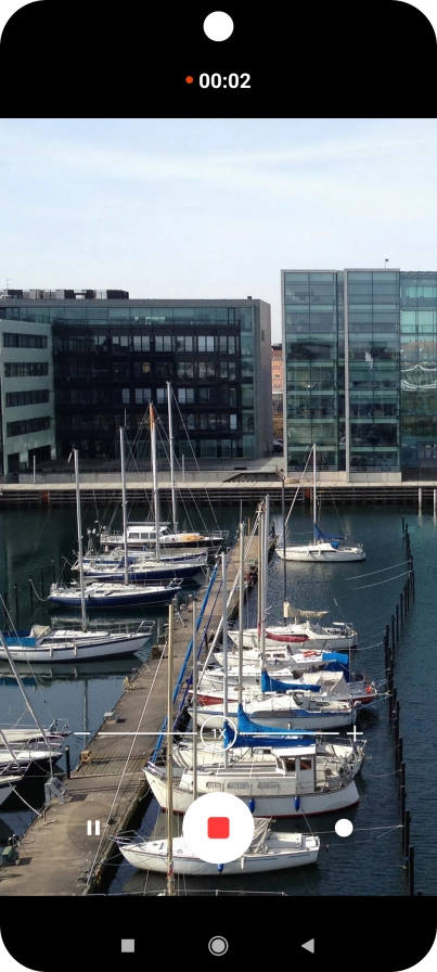 Press the stop icon to stop recording.