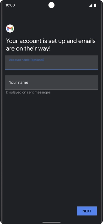 Press Your name and key in the required sender name.