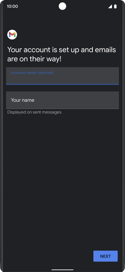 Press Your name and key in the required sender name.