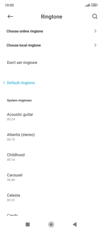 Press Choose local ringtone and go to the required folder.