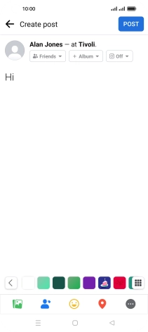 Write the required text and press POST.