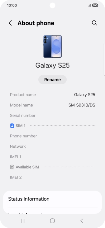 Press Status information.