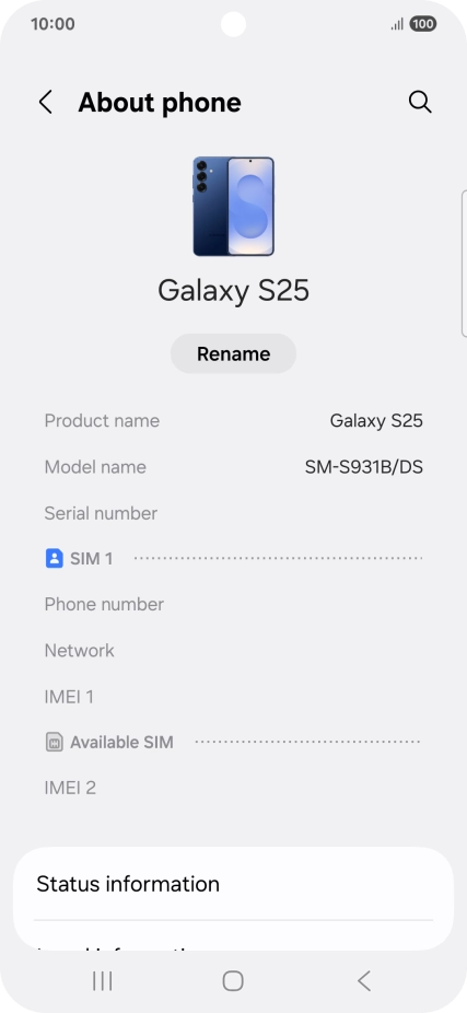 Press Status information.