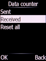 Select Received and press the Left selection key.
