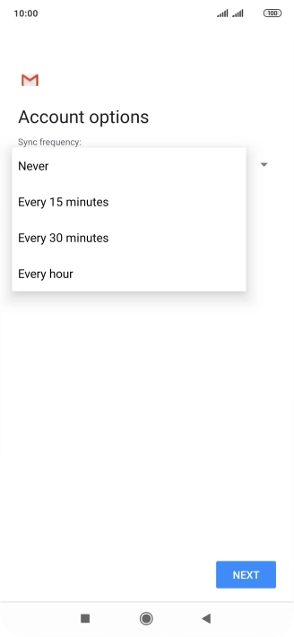 Press the required setting.