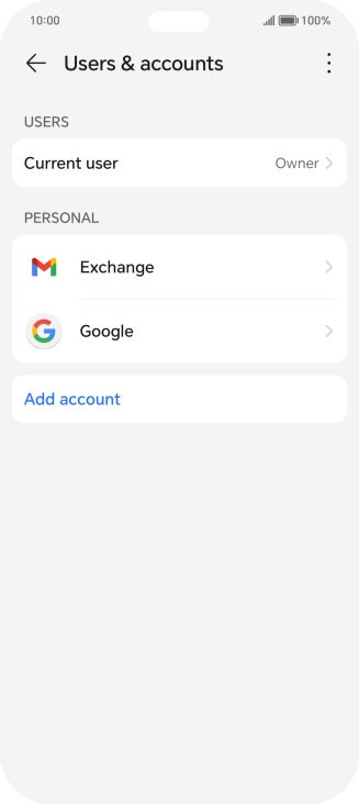Press the required account type.