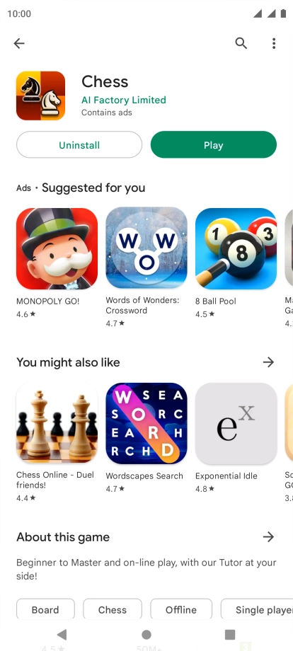 Press the Home key to return to the home screen.