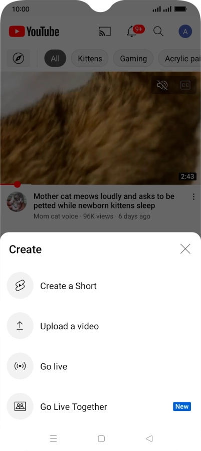 Press Upload a video.