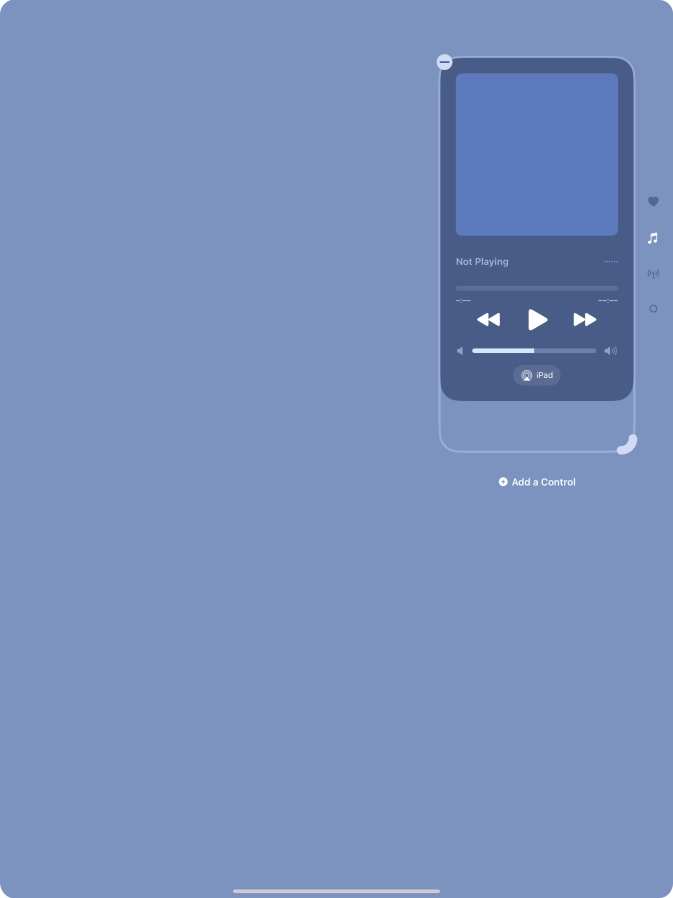 Press the remove icon on the required function to remove it from Control Centre.