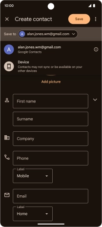 Press the required Google account.