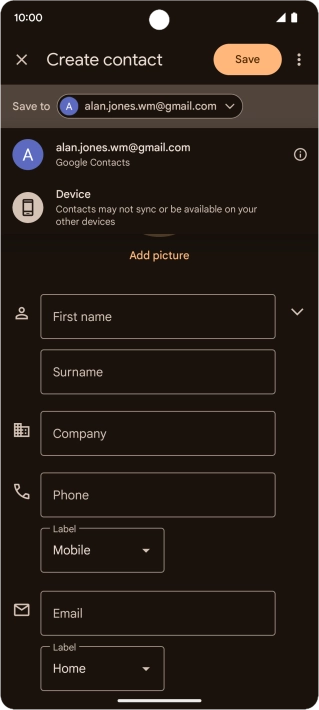 Press the required Google account.