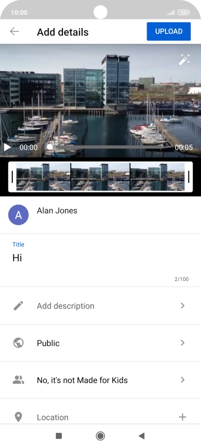 Key in the required text and press UPLOAD.