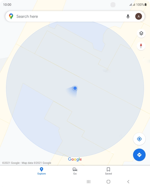 Press the search field and key in the required destination.