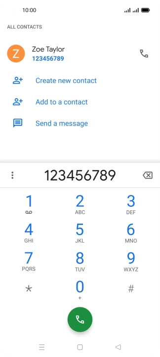 Key in the required number and press the call icon.