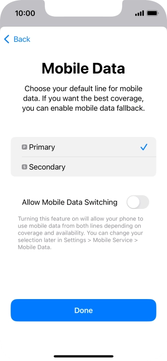Press the indicator next to 