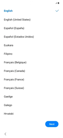 Press the required language. Press the required language.