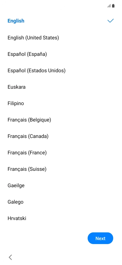 Press the required language. Press the required language.
