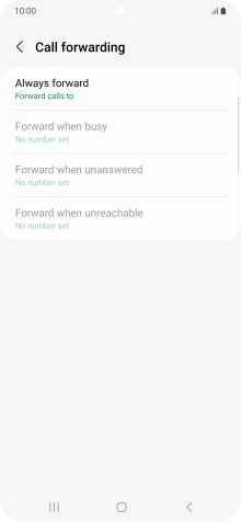 Press the required divert type. Press the required divert type.
