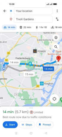 Press the required mode of transportation.