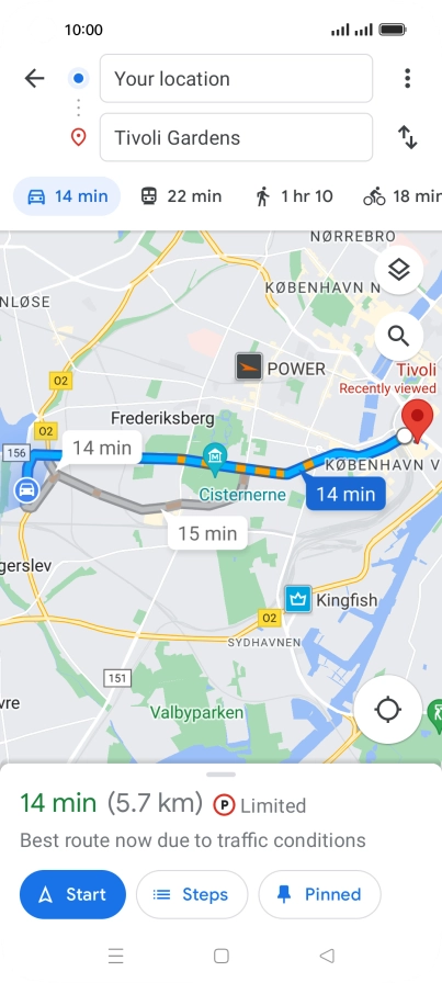 Press the required mode of transportation.