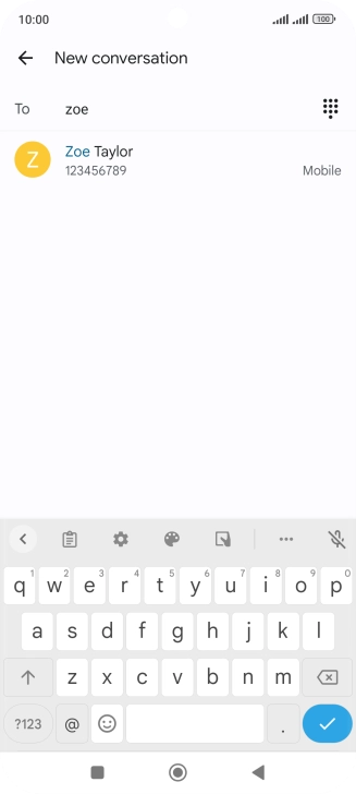 Press the required contact. Press the required contact.