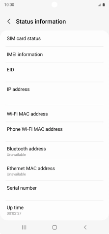Your phone's EID number is displayed below EID.