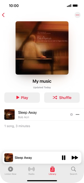 Press the song title.