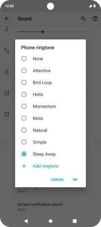 Once you've found a ring tone you like, press OK.