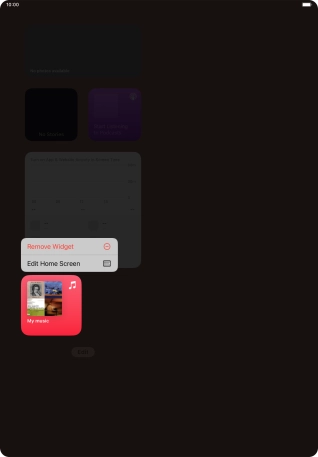 Press Remove Widget.