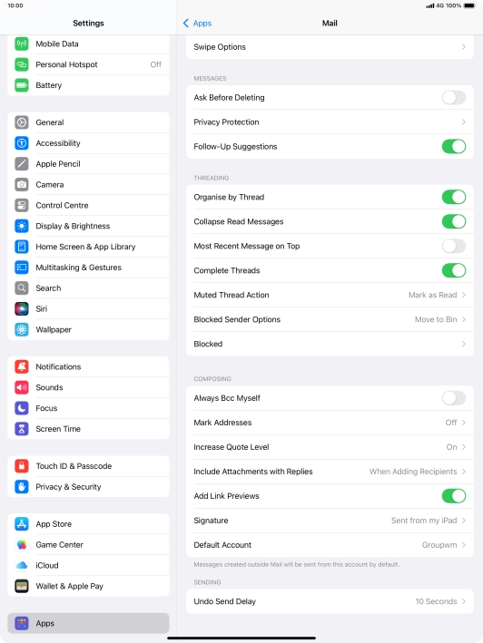 Press Default Account.