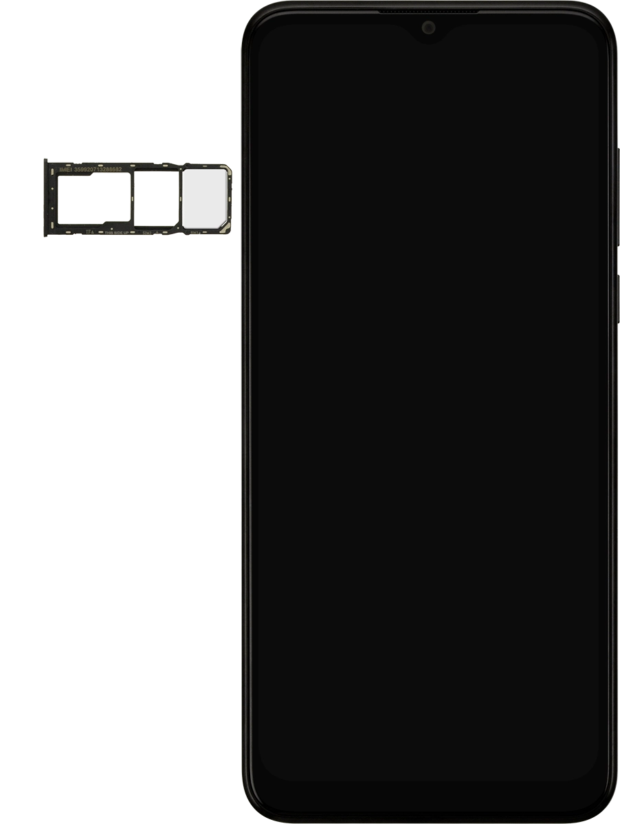 Turn your SIM so the angled corner of the SIM matches the angled corner of the second SIM holder and place your SIM in the SIM holder.