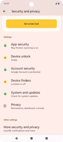 Press Device unlock. Press Device unlock.