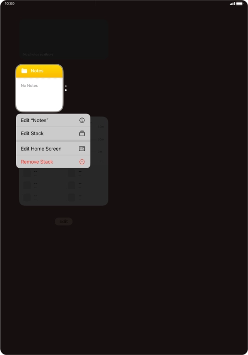 Press Edit Stack. Press Edit Stack.