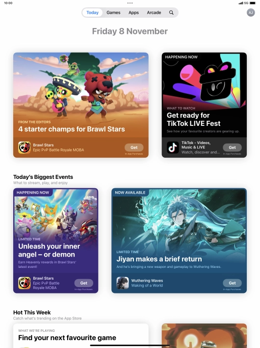 Press the search icon.