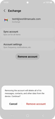 Press Remove account.