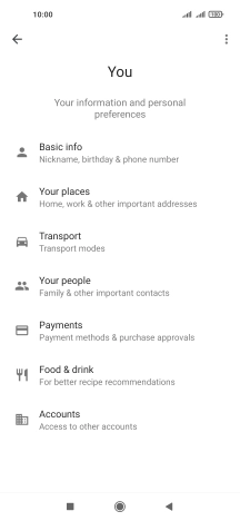 Press Basic info and follow the instructions on the screen to select phone owner settings.