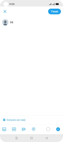 Write the required text and press Tweet.