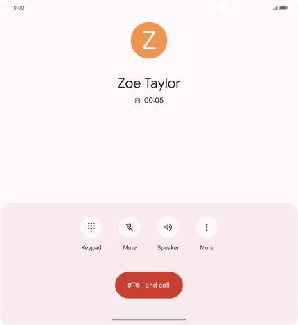 Press the end call icon. Press the end call icon.