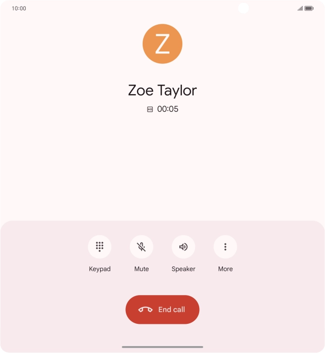 Press the end call icon. Press the end call icon.