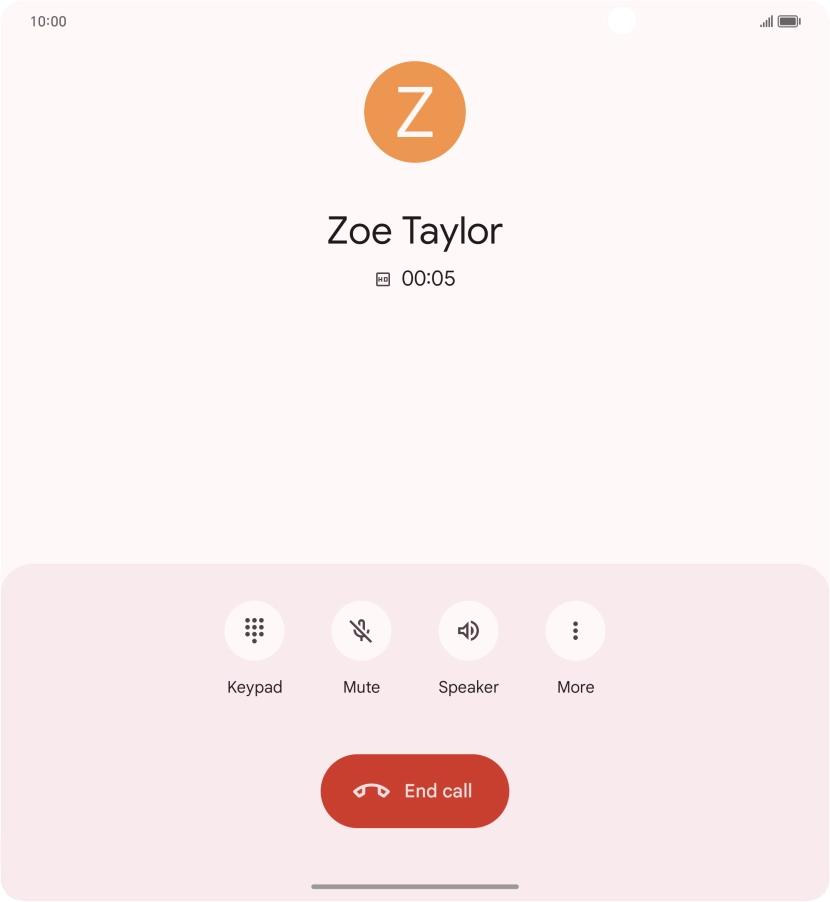 Press the end call icon. Press the end call icon.